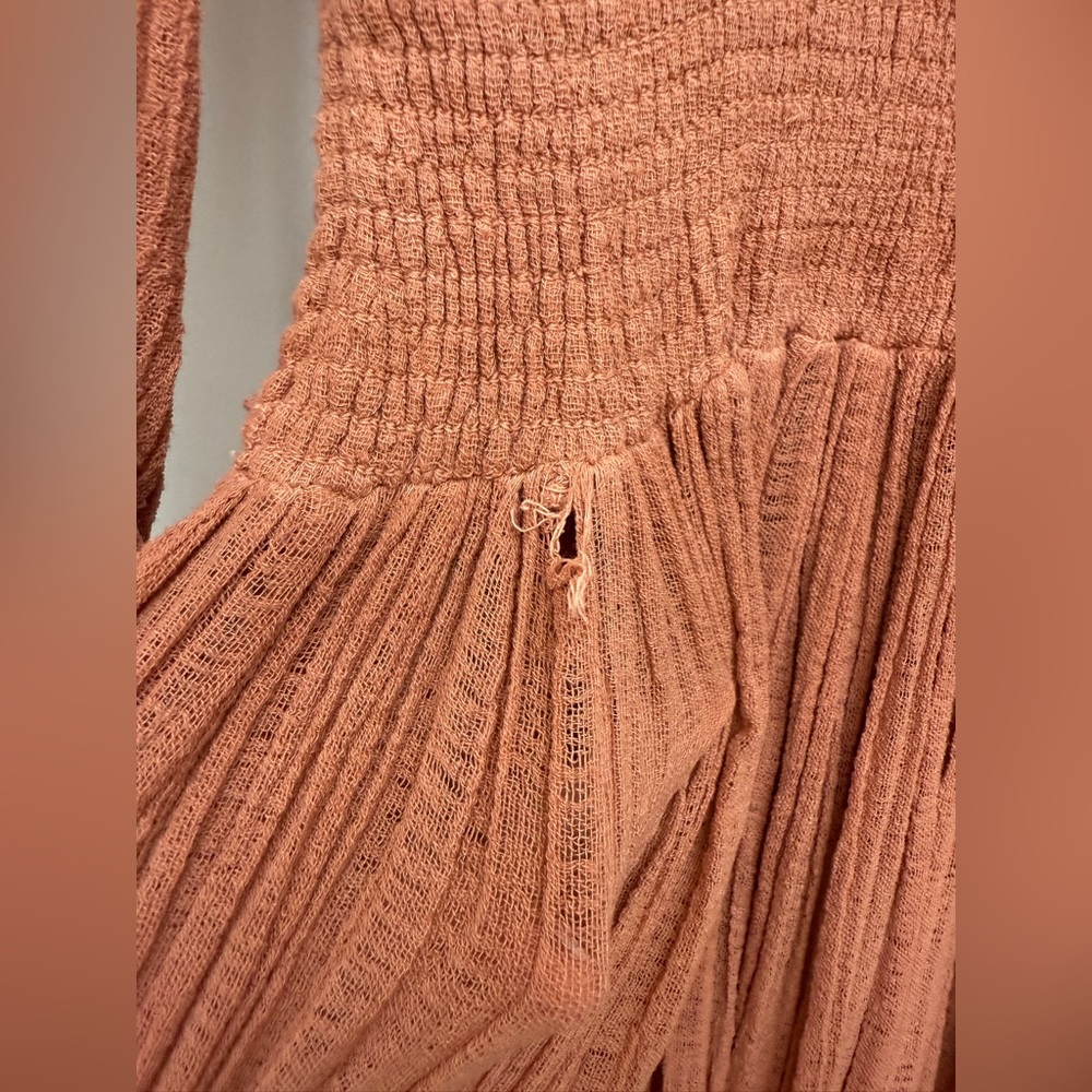 Jen’s Pirate Booty Lapis Rust Boho Maxi Dress Long Sleeve Slit Festival | Size S - Picture 15 of 17